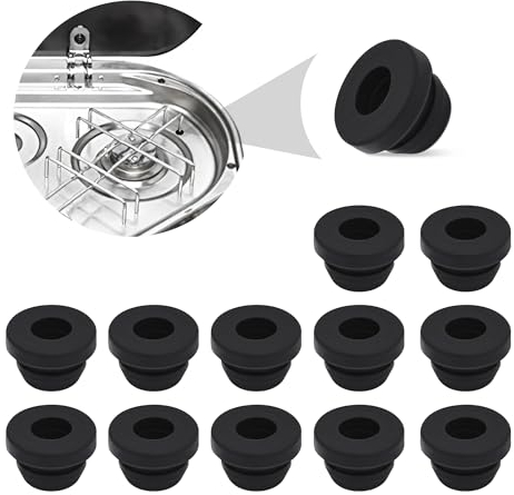 PHATRIP Pack of 12 Rubber Grommet Guides Rubber Feet Rust Rubber Feet Protective Rubber Grommet Guides for RV Cookers Compatible with Dometic, Smev and Thetford 5mm Rods