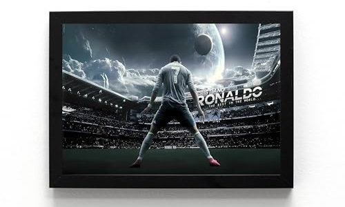 Cristiano Ronaldo Poster, gerahmt, A5, Fußball-Legende, bester Sport, Premier League, Wandkunst, Bild
