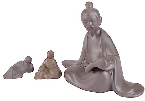 Amosfun 3St Ornamente Keramikverzierung aus lila Sand Keramik-Aquarium Wohnkultur angelzubehör Haushaltsverzierung Indoor-Handwerksverzierung chinesischer Stil Statue China