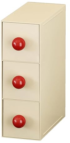 MOTDWKYD Cajón apilable con 3 cajones, organizador de almacenamiento de baño, organizador de maquillaje para esmaltes de uñas, base líquida, pintalabios, polvos hinchados, beige