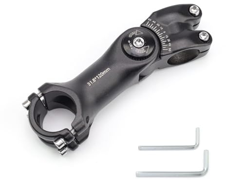 SRJQXH Fahrrad Lenkererhöhung Aluminiumlegierung Fahrradlenker Vorbau 31,8 × 120 mm Lenkererhöhung ± 60° Verstellbar für die Erhöhung des Fahrradlenkers