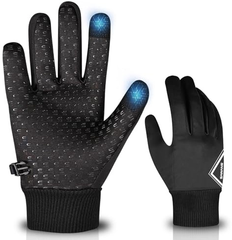 SAWANS Laufhandschuhe, Radfahren, warme Winterhandschuhe, für Herren und Damen, rutschfest, Touchscreen, leicht, zum Reiten, Fahren, winddicht, Outdoor-Thermo-Handschuhe, kaltes Wetter