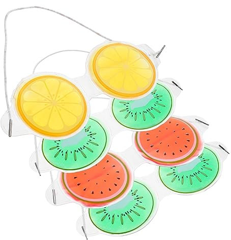 BIUDECO Gel Eis Augenmaske 4 Stück Kinder Fruchtform Kühlende Augenmaske Wiederverwendbar Sanfter Augenschutz Für Reisen Zuhause Und Pyjamaparty