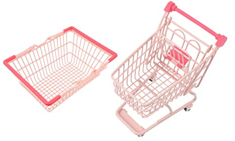 COSMEVIVI 1ensemble Mini Chariot De Courses Décoratif De Paniers De Rangement Colorés pour Maquillage Et Accessoires Pratique Et Élégant pour Filles Et Garçons Décoration De Table Et