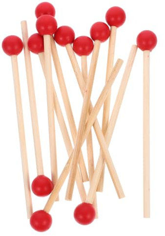 Toyvian 12stücke Holzschlägel Für Junge Mädchen Langlebige Percussion-zubehör Mit Holzgriff Musikinstrument Für Kleinkinder Und Vorschulkinder Rot