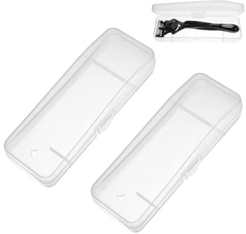 2 Pack Manual Razor Travel Case Transparent Portable Travel Men Manual Razor Protector Universal Portable Shaver Storage Box Shaver Holder Protector Case Organizer for Men Razors And Blade Refills Kit