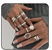 XSDSLS 10 Stück Gold Ringe für Damen Chunky Rings Klobige Ringe Knuckle Ring Offene Verstellbarer Ring Stapelbare Fingerring Chunky Dome Dicke Goldringe für Frauen