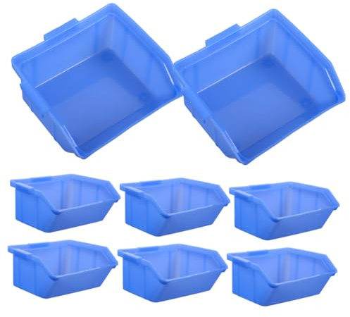 NUOBESTY 8 Pièces Boîte de Rangement Empilable pour Outils Accessoires Organisateur Multifonctionnel pour Atelier Garage Maison Compartiments Ouverts pour Facile