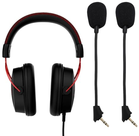 Plyisty 2PCS Microphone Remplacement Ajustement pour Cloud> Casque Alpha/S, Annulation de Bruit de Jeu Détachable de 3,5 Mm Microphone pour Cloud> Alpha/S Micro