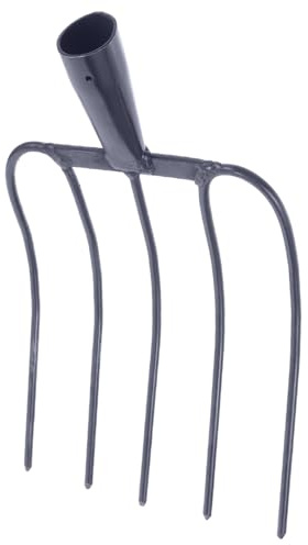 FONDOTIN Forcone di Ferro Multifunzionale per Giardinaggio e Letame, Forca Versatile da Giardino Portatile per Manutenzione Prato e Terreni Agricoli, Strumento Agricolo Robusto e Pratico