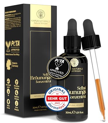 Tanning Drops • Gotas autobronceadoras para el rostro • 30ml sistema TAN&CARE para un bronceado uniforme y natural • gotas mezclables • con tu crema • refuerzo de péptidos • Fabricado en Alemania