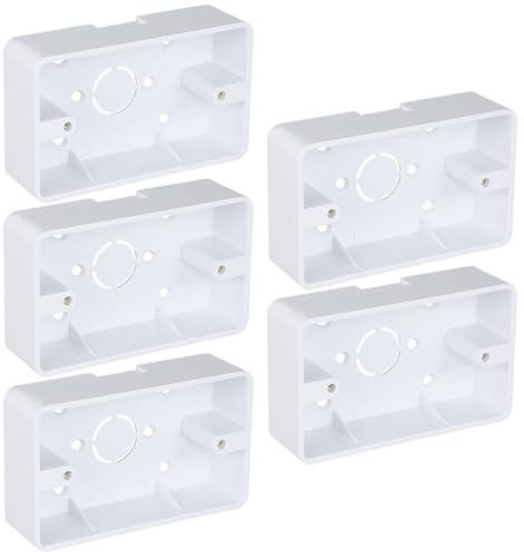 SHINEOFI 5pcs Wall Mounted Junction Box Electrical Outlet Box Surface Mount Outlet External Installation Wall Socket for Home