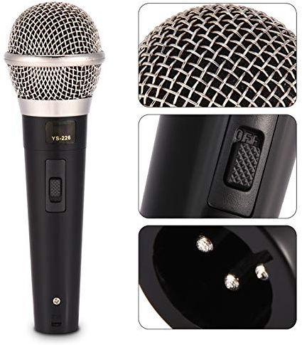 Fesjoy Dynamisk Professionell Trådbunden Mikrofon för Musikframträdande, Tydlig Röst, Karaoke, Zinklegering, 3 Meter Kabel