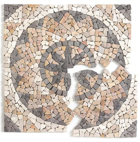 MG Valencia Mosaïque en Marbre Naturel PATTERN WHEEL Feuille de Pierre de 80×80cm. Carrelage Mosaique Murale et Sols pour L'intérieur et L'extérieur Boîte de 4 Feuille pour 0,64m2 (Roue multicolore)