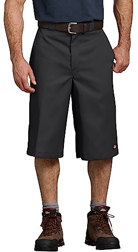 Dickies Men's 15 Inch Inseam Work Short with Multi Use Pocket Utility Pants, Black V1, 40