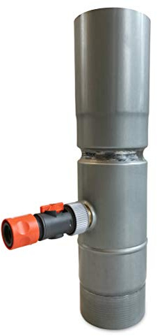 CurtMaxx - Collecteur d'eau de pluie - Zinc - Pré-intempéries - Collecteur d'eau de pluie avec raccord pour tuyau d'arrosage (zinc préimprégné, Ø 100)