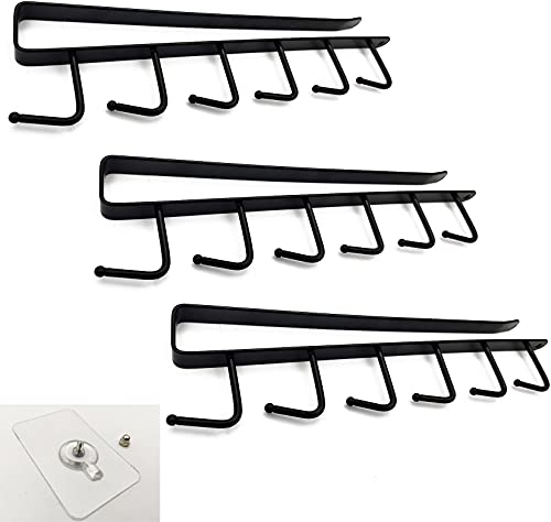 XKQYX 3 Stück Küche Haken ohne Bohren, Küchenutensilienhaken, Küchenhaken, Mutifunctional Aufbewahrung Haken für Unterschrank Tassen Haken, Küchenutensilien, Krawatten, Gürtel
