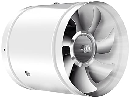 EUNEWR Axialer Rohrventilator Ø150mm, Abluftventilator 25W Zuluft/Abluft, Für Bad, WC, Küche, Gewächshaus, Zelt, Garage (150mm, White)