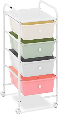 Physa Physa RR-31 Kosmetikwagen 4 Schubladen grün/grau/pink/cremefarben Schubladenwagen Badrollwagen