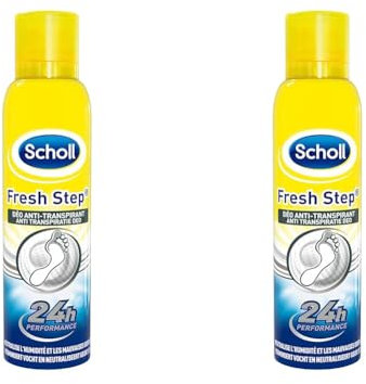 Scholl Spray Fresh Step Déodorant Chaussures Anti-Transpirant 150ml (Lot de 2)