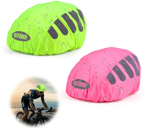 DUTIFUL 2 Stück Fahrradhelm Regenschutz Wasserdichter Helmüberzug Fahrrad Regenschutz Reflektierende Helm Regenschutz Fahrrad Regenschutz Fahrradhelm für Alle Helm Überzug Helm Cover