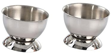 LIFKOME 2 Piezas Hueveras Metalicas Soporte para Huevos Cocidos Huevera De Desayuno Bandeja De Huevos De Metal Soporte para Refrigerador Antiadherente Hueveras Dippy Acero Inoxidable Mini
