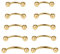 Gojewen 10stk Curved Barbell Augenbrauenpiercing Lippenpiercing 6-14mm Gold Edelstahl Piercing Nase Lippe Augenbrauen Helix Rook