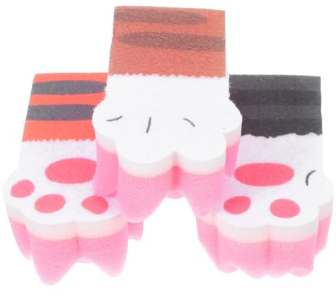 minkissy 1 set Svamp Hushållsrengöringsverktyg Svampar Svampskrubb Söta Svampar För Rengöring Skrubbsvampar Borste Skrubb Rengöringsdisk Katt Disksvamp Kattsvampar 3 st Slumpmässig Färg