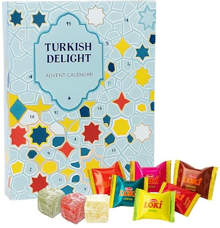 Turkish Delight Advent Calendar 2025 - Assorted 24 Days Christmas Countdown Calendar 2025 of Turkish Delight Sweets Selection. Christmas Gifts for Women, Secret Santa Gifts