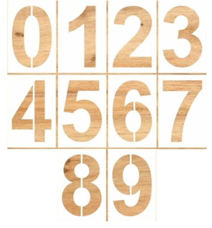 YUVKIN 10 Pièces Lettres et Alphabet Réutilisables, Pochoirs de Peinture Grand Gabarit, Plastiques pour DIY, Graffiti, Mur, Marquage au Sol, Pochoir Alphabet, Chiffre et Personnalisé