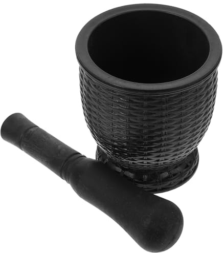 Uonlytech Pilon à Ail Ménager en Plastique Imitation Bois Presse-Ail Ergonomique Cuisine Broyeur à Ail Compact et Facile D’Utilisation Outil de Broyage Polyvalent pour Aliments et
