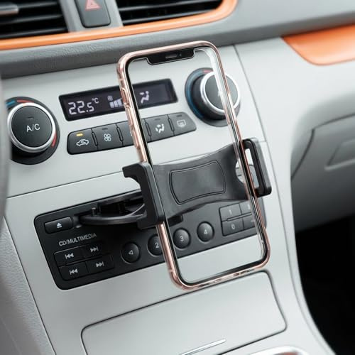 Soporte móvil Coche Ranura CD 360 Grados Negro con Silicona