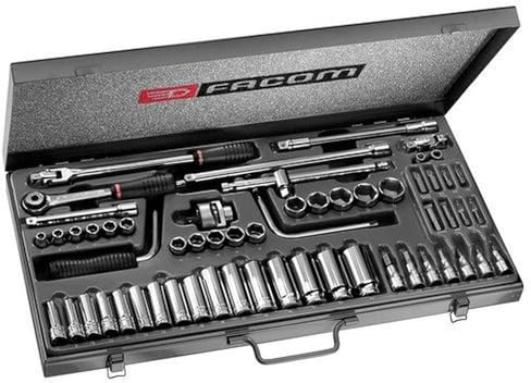 FACOM - Coffret de Douilles et Embouts 3/8'' - J.451EP - Clés à Cliquet, Rallonges et Accessoires - Jeu de Serrage et Vissage Complet - Outillage à Main pour Professionnel et Particulier