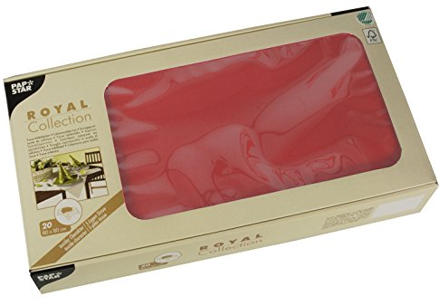 Papstar, 20 Mitteldecken, Tissue ROYAL Collection 80 cm x 80 cm rot, #81890