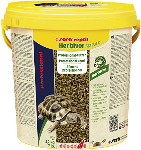 sera reptil Professional Herbivor Nature 10 l | Zweikomponentenfutter für Herbivore Reptilien wie Landschildkröten & Leguane | Ohne Farb- & Konservierungsstoffe | Reich an Vitaminen & Algen