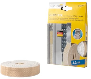 Schellenberg 34301 Gurtfix Rolladengurt Reparaturset Maxi Austausch von defekten Rollladengurten ohne Öffnen des Rollladenkastens, Komplettset, Beige, MAXI 23 mm