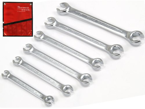 Alkan offene Doppel-Ringschlüssel 8-19 mm 6-tlg Leitungsschlüssel | Offene Doppel-Ringschlüssel/Leitungsschlüssel 8-19 mm, 6-tlg Satz für Leitungen, Muttern, Montage & Werkstatt