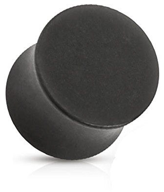 Paula & Fritz® Plug mit Sattelverschluss aus Edelstahl Chirurgenstahl 316L solide in Mattschwarz 3-12mm PTM02