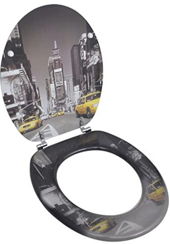 vidaXL Abatant de WC avec Couvercle Siège Lunette de Toilette Salle de Bain