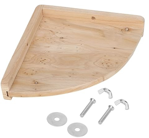 Natural Wood Bird Perch Eco Friendly Untreated Wood Fan Shape Corner Rack Cage Accessory for Small Pets Parrots Parakeets Cockatiels Budgies Gerbils Rats