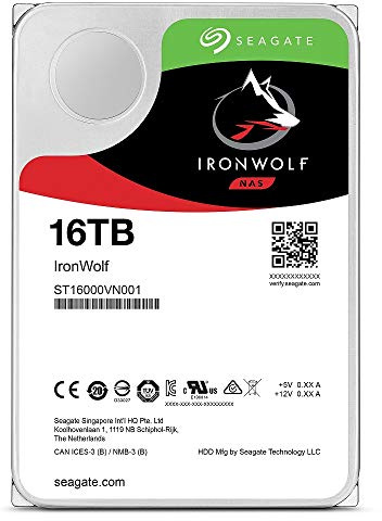 Seagate IronWolfDisco duro interno de 3,5 16TB HDD garantía de 3 años 256MB 7200rpm funcionamiento de 24 horas PC NAS para RV sensor ST16000VN001