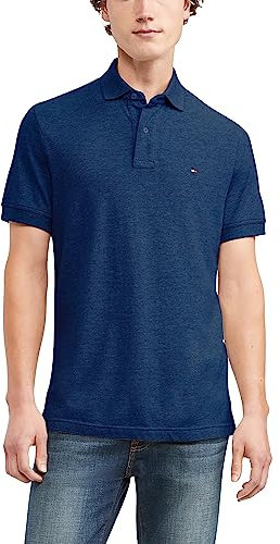 Tommy Hilfiger Mens Short Sleeve in Classic Fit Polo Shirt, Cobalt Heather, XX-Large US