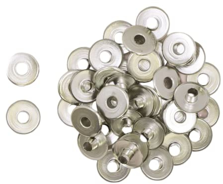 Craftelier - Set mit 40 Wide Metallösen Ideal für Scrapbooking und Bastelarbeiten | Gültig für verschiedene Materialien | Ca. Größe Innendurchmesser 5 mm und Außendurchmesser 13 mm - Farbe Silber