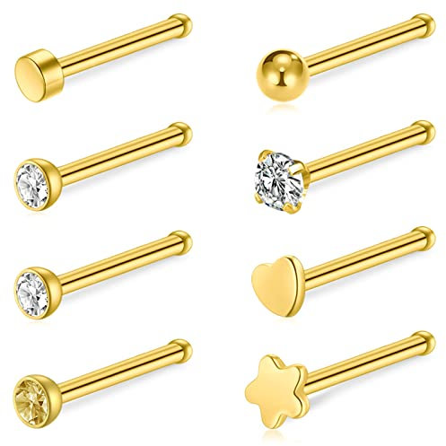 Incaton 20 Gauge 8 Stk Nasenstecker Spirale Stecker Nasenpiercing Nasenring Chirurgenstahl Nostril Piercing Schmuck Set