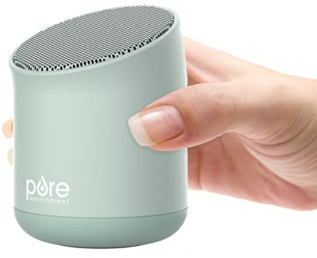 Pure Enrichment Wave Mini Zen Soothing Sound Machine - Portable Sound Machine for Yoga Studios, Travel & Sleep - 6 Relaxing Sounds, Optional Timer & Rechargeable Lithium Battery (Tranquil Green)