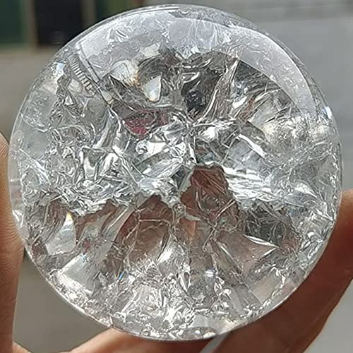HXSCOO Bola de Cristal con Grietas de Hielo de 4/5/6/8cm, Esfera mágica de Cristal, Adorno de Feng Shui, Fuente de Agua rocosa, Bola de bonsái, decoración del hogar for Sala de Estar (Size : 5cm)