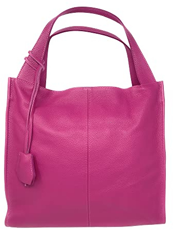 Chicca Borse Borsa a Spalla Donna in Pelle Made in italy 40x36x10 Cm