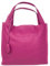 Chicca Borse Borsa a Spalla Donna in Pelle Made in italy 40x36x10 Cm (Fucsia)