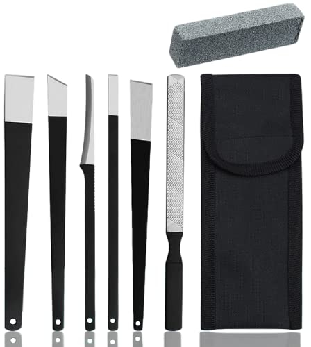 8 Pcs Professional Pedicure Knife Kits Manicure Pedicure Tools Dead Skin Remover Foot Cuticle Removal Toe Nail Scraper Callus Rasp File Shaver Feet Pedicure Knife Kit with Storage Bag and Pumice Stone