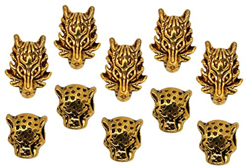 Mikinona Retro-haar-charms-set Mit Metallperlen 10-teilig Tier-design Haarzöpfe Accessoires Für Männer Und Frauen